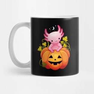 Cute halloween axolotl inside the pumpkin Mug